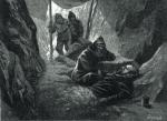 Śmierć Vitusa Beringa, rysunek z książki M. A. Lyalina „Rosyjscy odkrywcy Arktyki i świata”, 2 poł. XIX wieku
