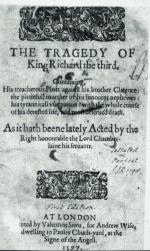 Strona tytułowa dramatu „Ryszard III” Wiliama Szekspira z 1597 roku