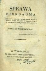 Sprawa Birnbauma w broszurze wydanej w 1830 roku 