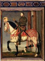 Król Francji Franciszek I na koniu, mal. Franc,  ois Clouet, ok. 1540 r. 