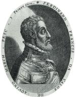 Cesarski wódz Fernando  Francesco d’ Avolos, markiz Pescary, rycina, XVI w. 