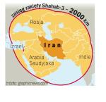 Teheran chwali się  technologią. Irańskie rakiety mogą bez trudu dotrzeć do Izraela i amerykańskich baz na Półwyspie Arabskim.