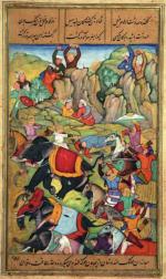 Zwycięstwo Timura nad sułtanem Delhi Nasirem Tughlakiem w 1397 r., miniatura hinduska z XVI w.