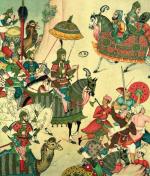 Babur na czele wojska, miniatura, Indie, XVII w.