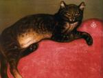 „Kot wylegujący się na poduszce”, Theophile-Alexandre Steinlen, 1910 r.