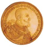 Zygmunt III Waza na monecie 40-dukatowej z 1621 r.