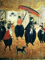 Portugalscy kupcy w Japonii, rysunek, XVII w. 