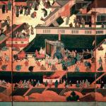 Orszak szoguna z rodu Tokugawów na ulicy Edo, rysunek japoński, XVII w. 
