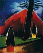 Józef Herman „Czerwone wzgórze w Taos”, olej na płótnie (1992)