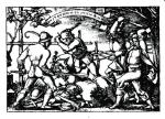 Walka protestantów z katolikami , rycina, XVII w. 