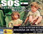 „SOS Estremadura cię potrzebuje” – ten plakat, który jest fotomontażem, oburzył mieszkańców ubogiego regionu Hiszpanii