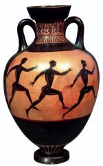 Amfora wręczana zwycięzcom biegów podczas igrzysk panatenajskich, V w. p.n.e.