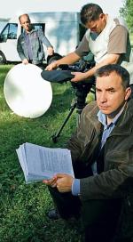 Wojciech Sumliński podczas nagrywania programu o kulisach śmierci ks. Jerzego Popiełuszki dla TVP Lublin w 2006 roku