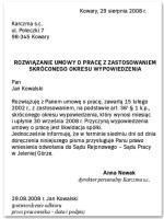 ROZWIĄZANIE UMOWY O PRACĘ Z ZASTOSOWANIEM SKRÓCONEGO OKRESU WYPOWIEDZENIA