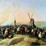 Król Ludwik Filip, uczestnik batalii pod Valmy, odwiedza pole bitwy w 1831 r., mal. Jean Baptiste Mouzaisse