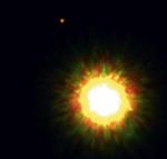 Wykonane przez teleskop zdjęcie gwiazdy i jej planety (Gemini Observatory)  