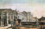 Widok konwiktu i kolegium Pijarów  w Warszawie przebudowanego w stylu  klasycystycznym według projektu Stanisława  Zawadzkiego, mal. Zygmunt Vogel, 1786 r.