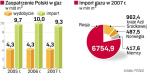 Polska potrzebuje nowych źródeł dostaw. Głównym dostawcą gazu pozostaje Gazprom. Bezpośrednio i poprzez spółkę RosUkrEnergo sprzedaje Polsce 9 mld m sześc. surowca rocznie. Sytuację może zmienić port gazowy w Świnoujściu, który umożliwi import nawet 7 mld m sześc. gazu.