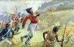 Śmierć angielskiego generała Isaaca  Brocka w bitwie pod Queenston Heights 13 X 1812 r., mal. C.W. Jefferys, pocz. XX w.