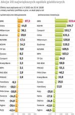 Akcje 20 największych spółek giełdowych