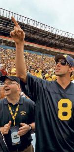 Michael Phelps na stadionie swojego Uniwersytetu Michigan  