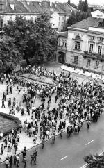 Demonstracja sympatyków „Solidarności”, Warszawa 1982 r. 