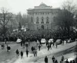 Wiec studentów na dziedzińcu UW 8 marca 1968 r. 