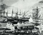 Okręty sprzymierzonych kotwiczą w zatoce pod Bałakławą 1855 r. 