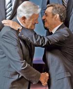Czy Valdas Adamkus, który uważa, że rychłe wznowienie rozmów z Rosją byłoby katastrofą,  przekona  Nicolasa Sarkozy’ego? (Zdjęcie z unijnego szczytu 19 czerwca 2008 r.) 