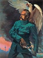 Józef Piłsudski na symbolicznym obrazie Konstantego Mańkowskiego „Rok 1920”