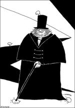 Tytułowy bohater filmu „Gabinet doktora Caligari” sportretowany przez Jacka Świdzińskiego