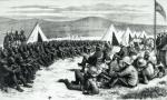 Wodzowie Zulusów kapitulują przed gen. Wolseleyem 14 sierpnia 1879 r., rysunek z epoki