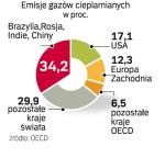 Państwa rozwijające się zwiększają emisję dwutlenku węgla. Ich energetyka oparta jest głównie na węglu. 