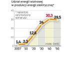 Energia z wiatru. W ciągu 30 lat jej udział wzrośnie do ok. 30 proc. Barierą rozwoju może być jednak  globalny kryzys gospodarczy.