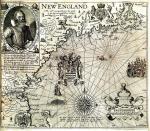 Mapa Nowej Anglii z podobizną Johna Smitha, którego jeden z polskich osadników uratował od śmierci z rąk Indian 