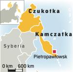 Kraina wulkanów. Kamczatka i Czukotka  to półwyspy w północno-wschodniej, azjatyckiej  części Rosji. 