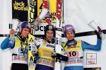 Najlepsza trójka niedzielnych zawodów na skoczni Bergisel – od lewej: Gregor Schlierenzauer, Wolfgang Loitzl i Martin Schmitt 