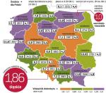 Ubiegły rok był najlepszy dla mieszkańców  Śląska, Wielkopolski i Mazowsza. W regionach, gdzie wskaźnik dobrobytu jest najniższy, nie udało się znacząco zmniejszyć bezrobocia. Województwom z najwyższą płacą i najniższym bezrobociem przyznaliśmy po 1 pkt, a kolejnym odpowiednio procentowo mniej w zależności  od dystansu do liderów. Wynik zsumowaliśmy. 