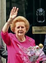 Margaret Thatcher, legendarna przywódczyni partii konserwatywnej, była premierem Wielkiej Brytanii w latach 1979 – 1990. Na zdjęciu po spotkaniu z obecnym premierem Gordonem Brownem  we wrześniu 2007 roku  (fot: Sang Tan)