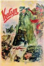Niemiecki plakat propagandowy z 1943 r. nagłaśniający zbrodnię katyńską dokonaną przez NKWD