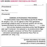 Wzór odmowy przyjęcia do pracy