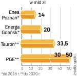 Wydatki w energetyce. Wszystkie spółki planują swoje wydatki na wiele lat. Dlatego nie zamierzają ich korygować z powodu kryzysu.