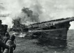Ciężko uszkodzony lotniskowiec USS „Franklin” 