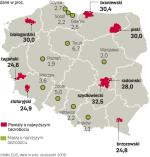 Najtrudniej zdobyć pracę w niewielkich miejscowościach, otoczonych terenami rolniczymi, z dala od dużych zakładów.