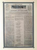 „Przedświt”, wydawany w Genewie organ socjalistów, edycja z 19 listopada 1882 r. 