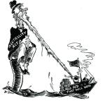 „Stary człowiek i morze” – amerykańska karykatura na politykę neutralności Roosevelta