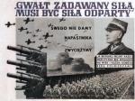 Polski plakat z cytatem z przemówienia marszałka Edwarda Rydza-Śmigłego 