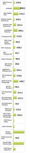 Aktywa funduszy pieniężnych  28.02.2009 r. w mln zł