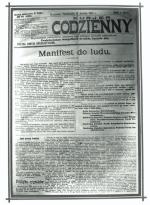 Strona tytułowa gazety „Kurier Codzienny” wydanej w Warszawie 18 grudnia 1905 r.
