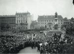 Manifestacje na Krakowskim Przedmieściu; Warszawa, 4 października 1905 r. Fotografia